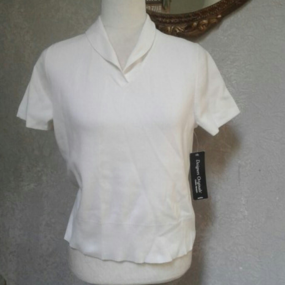 NWT  Designers Originals Ivory Cotton P/XL Top